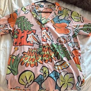 Roark Tropical Breeze Shirt - Orange and Green